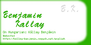 benjamin kallay business card