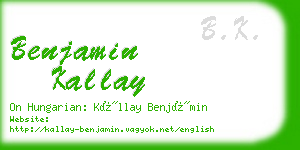 benjamin kallay business card